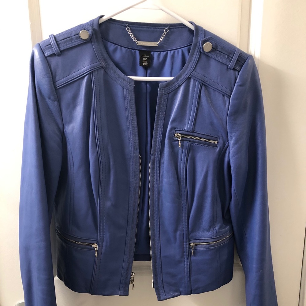 WHITE HOUSE BLACK MARKET LEATHER MOTO JACKET